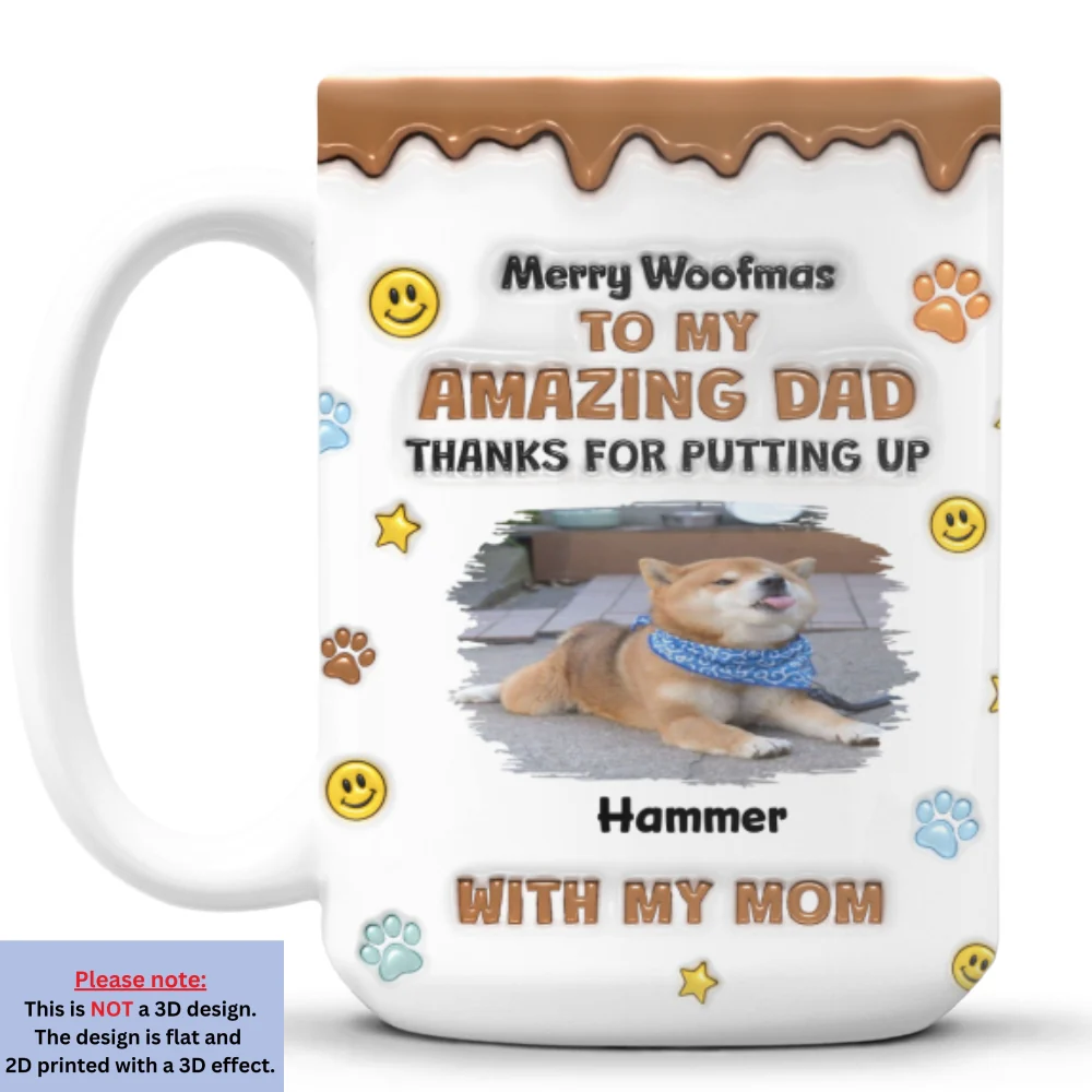Thank You For All Things Dad Photo - Personalized Custom 3D Inflated Effect Mug - Image 5
