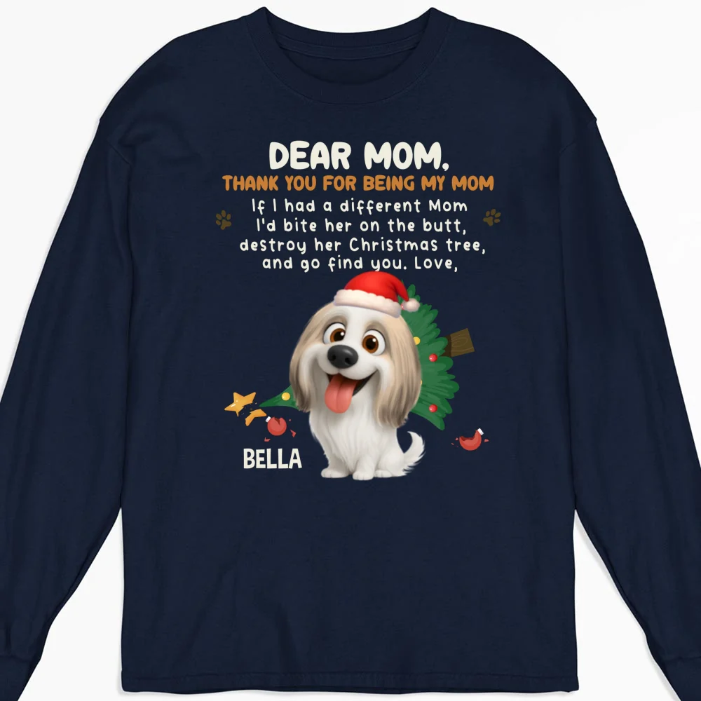 Thank You For Being My Dad Mom Cartoon - Personalized Custom Long Sleeve T-shirt - Image 4
