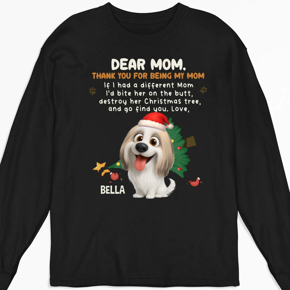 Thank You For Being My Dad Mom Cartoon - Personalized Custom Long Sleeve T-shirt - Image 6