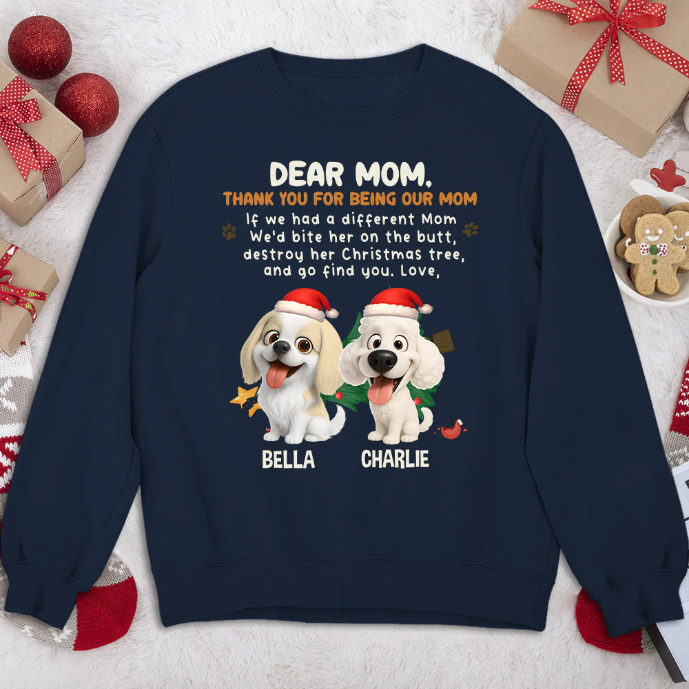 Thank You For Being My Dad Mom Cartoon- Personalized Custom Sweatshirt - Image 3