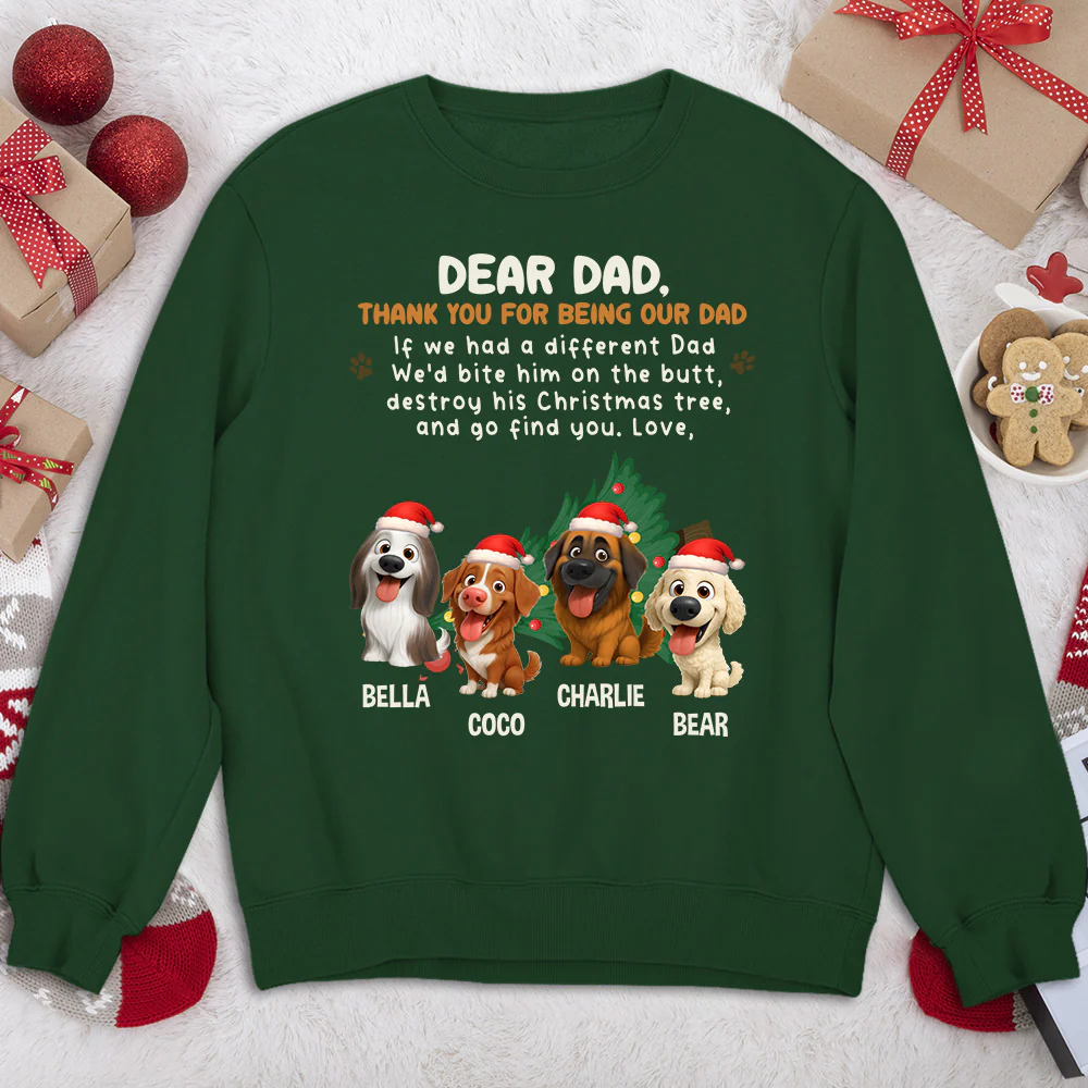 Thank You For Being My Dad Mom Cartoon- Personalized Custom Sweatshirt - Image 4
