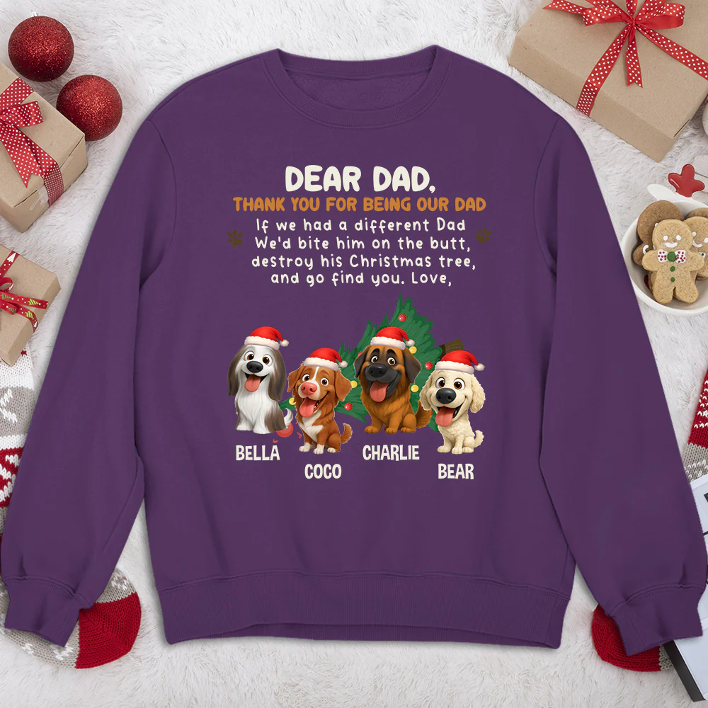 Thank You For Being My Dad Mom Cartoon- Personalized Custom Sweatshirt - Image 5