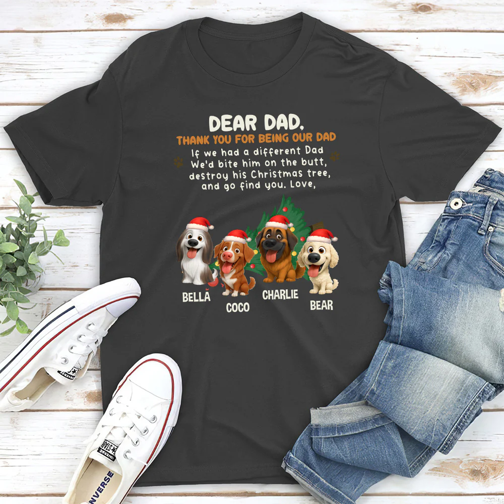 Thank You For Being My Dad Mom Cartoon - Personalized Custom Unisex T-shirt - Image 3