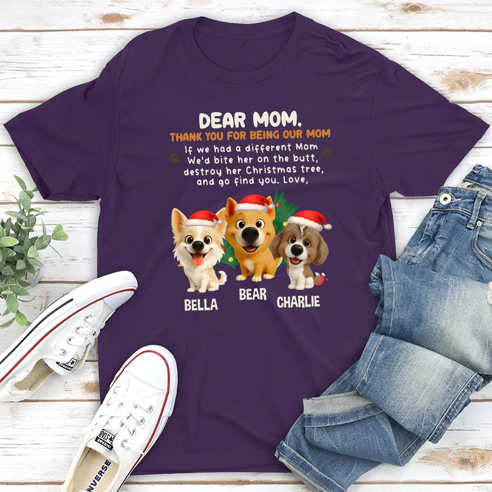 Thank You For Being My Dad Mom Cartoon - Personalized Custom Unisex T-shirt - Image 4