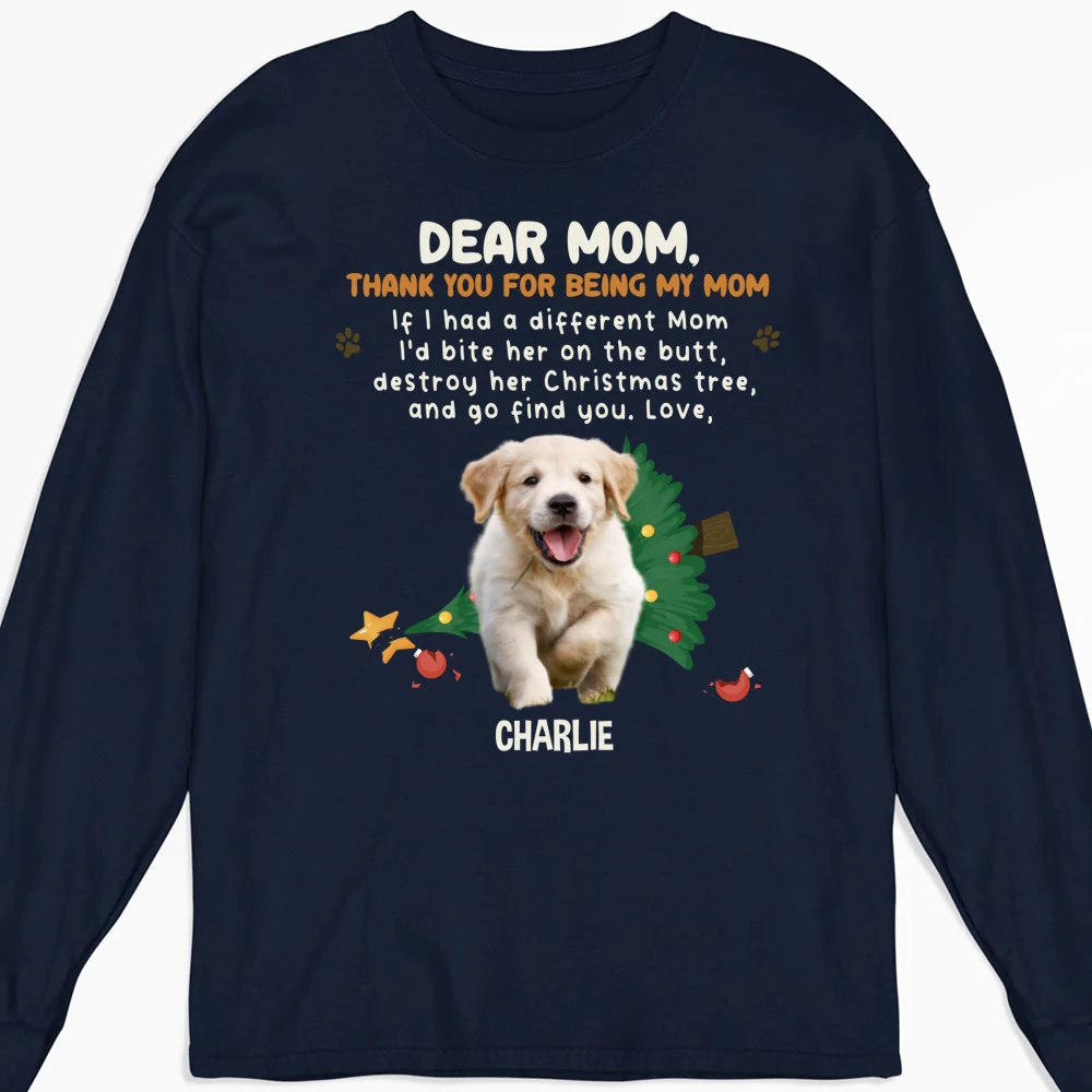 Thank You For Being My Dad Mom Cartoon Photo - Personalized Custom Long Sleeve T-shirt - Image 6