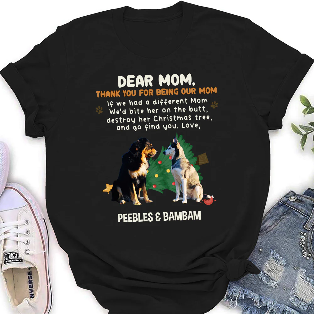 Thank You For Being My Dad Mom Cartoon Photo - Personalized Custom Women's T-Shirt
