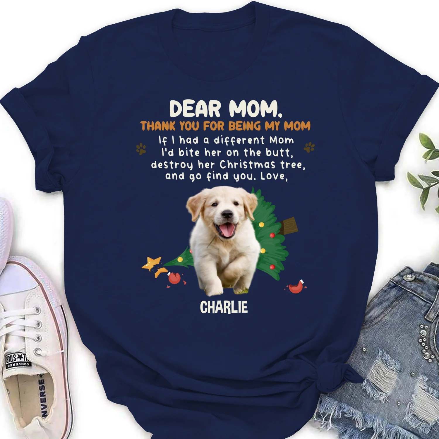 Thank You For Being My Dad Mom Cartoon Photo - Personalized Custom Women's T-Shirt - Image 7