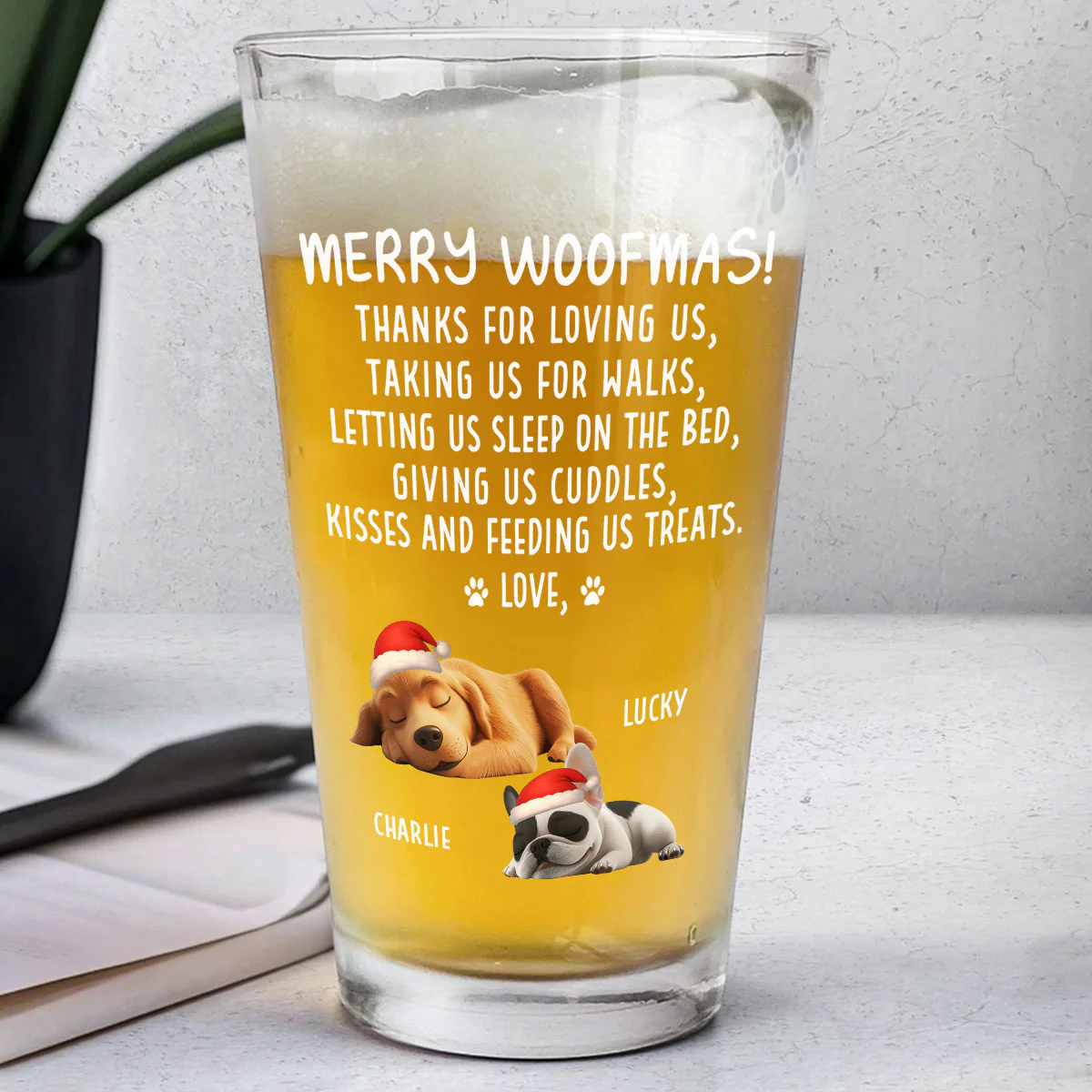 Thank You For Everything You Do - Personalized Custom Beer Glass - Image 2