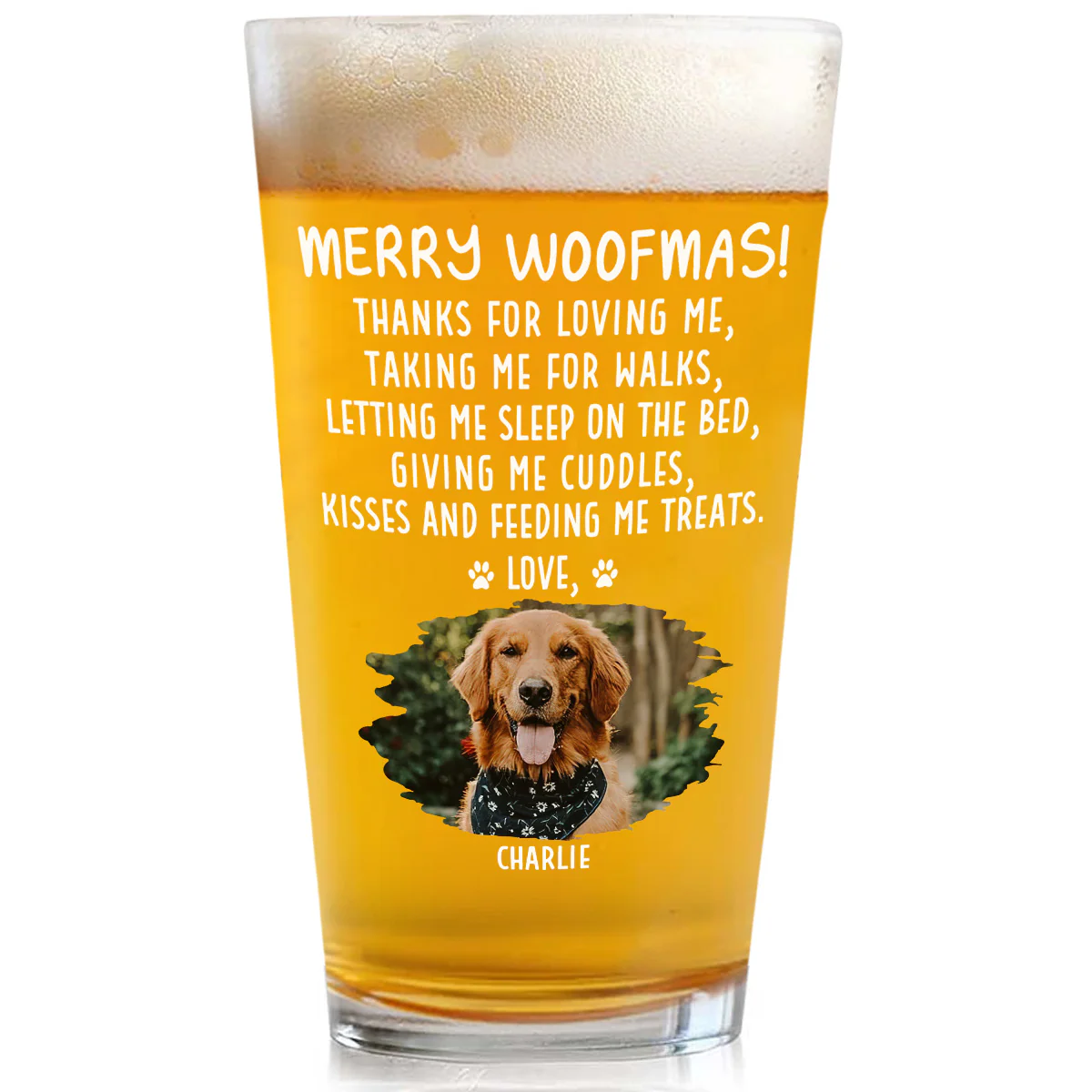 Thank You For Everything You Do Photo - Personalized Custom Beer Glass
