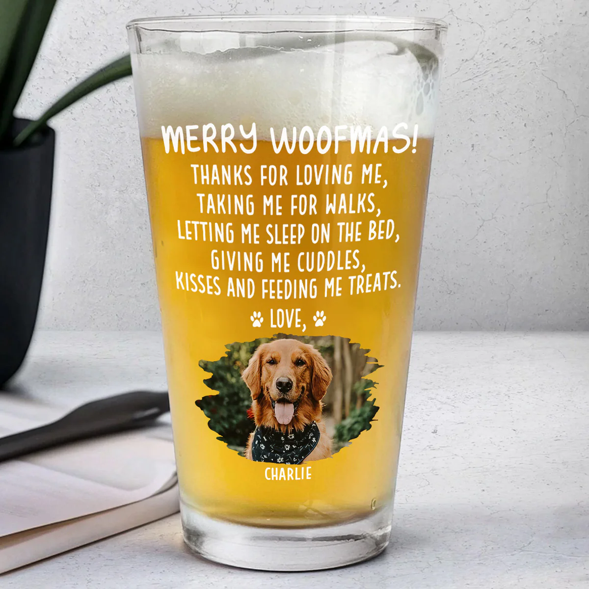 Thank You For Everything You Do Photo - Personalized Custom Beer Glass - Image 2