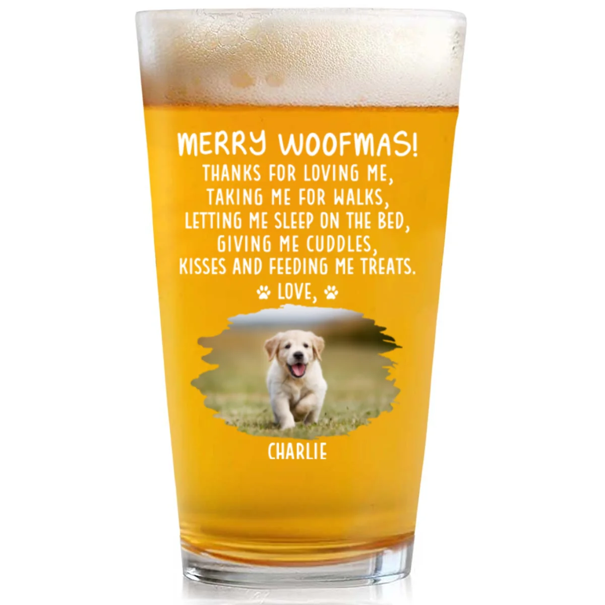 Thank You For Everything You Do Photo - Personalized Custom Beer Glass - Image 4