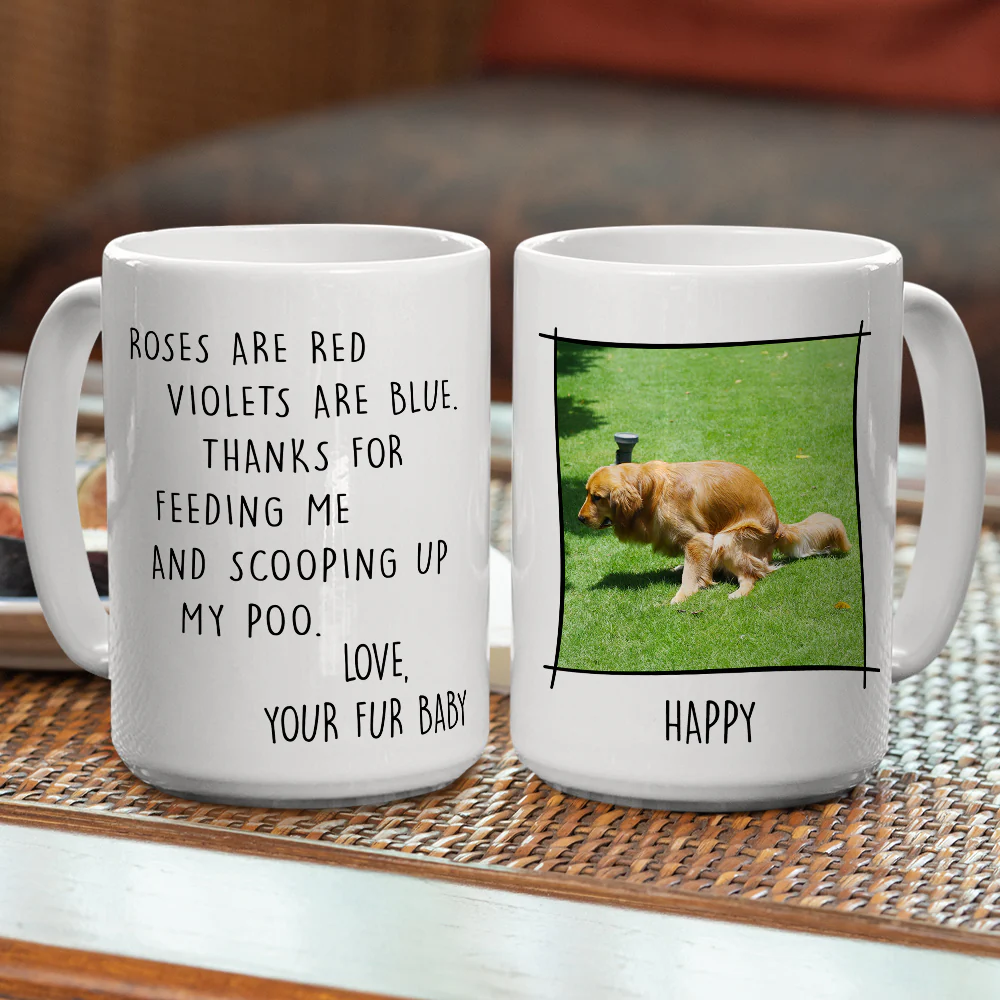 Thank You For Scooping My Poo Ver Photo - Personalized Custom Coffee Mug - Image 3