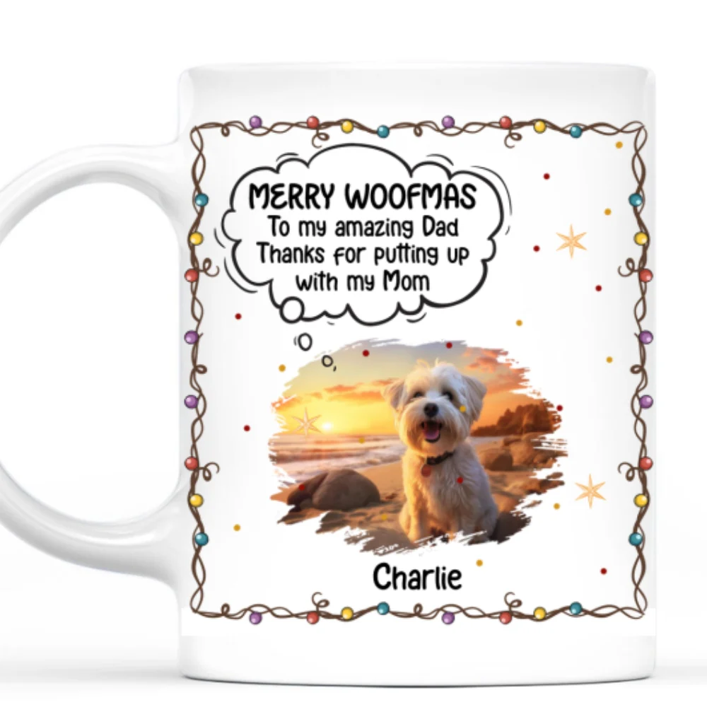 Thanks Dad For Putting Up Photo - Personalized Custom Coffee Mug - Image 4