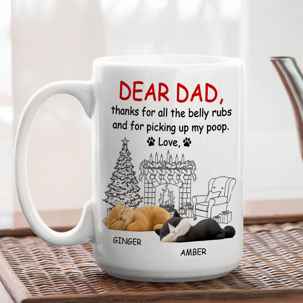Thanks For All The Belly Rubs Cat Version - Personalized Custom Coffee Mug - Image 4