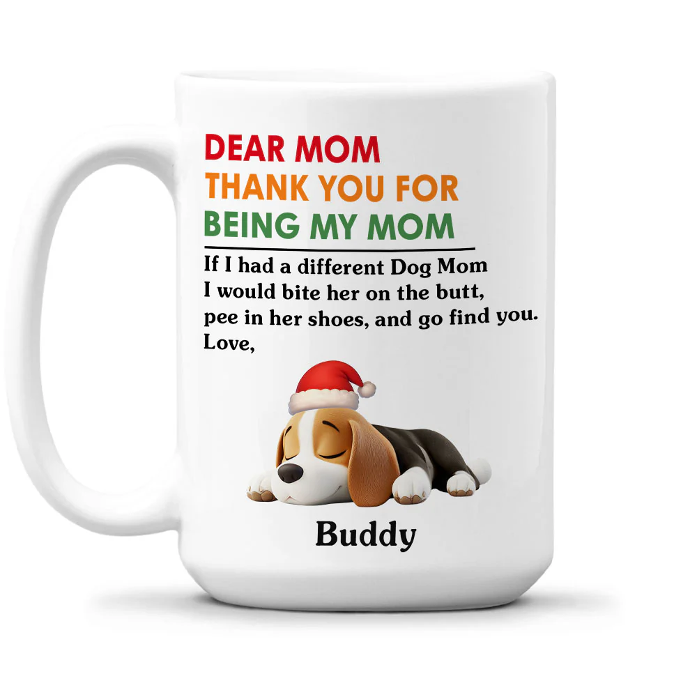 Thanks For Being A Pawsome Dog Mom - Personalized Custom Coffee Mug - Image 3