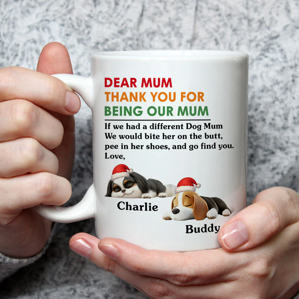 Thanks For Being A Pawsome Dog Mom - Personalized Custom Coffee Mug - Image 4