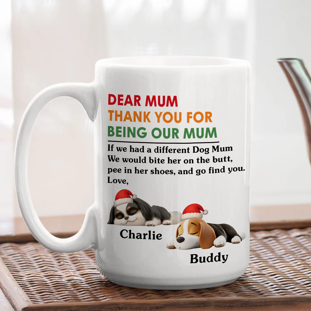 Thanks For Being A Pawsome Dog Mom - Personalized Custom Coffee Mug - Image 6
