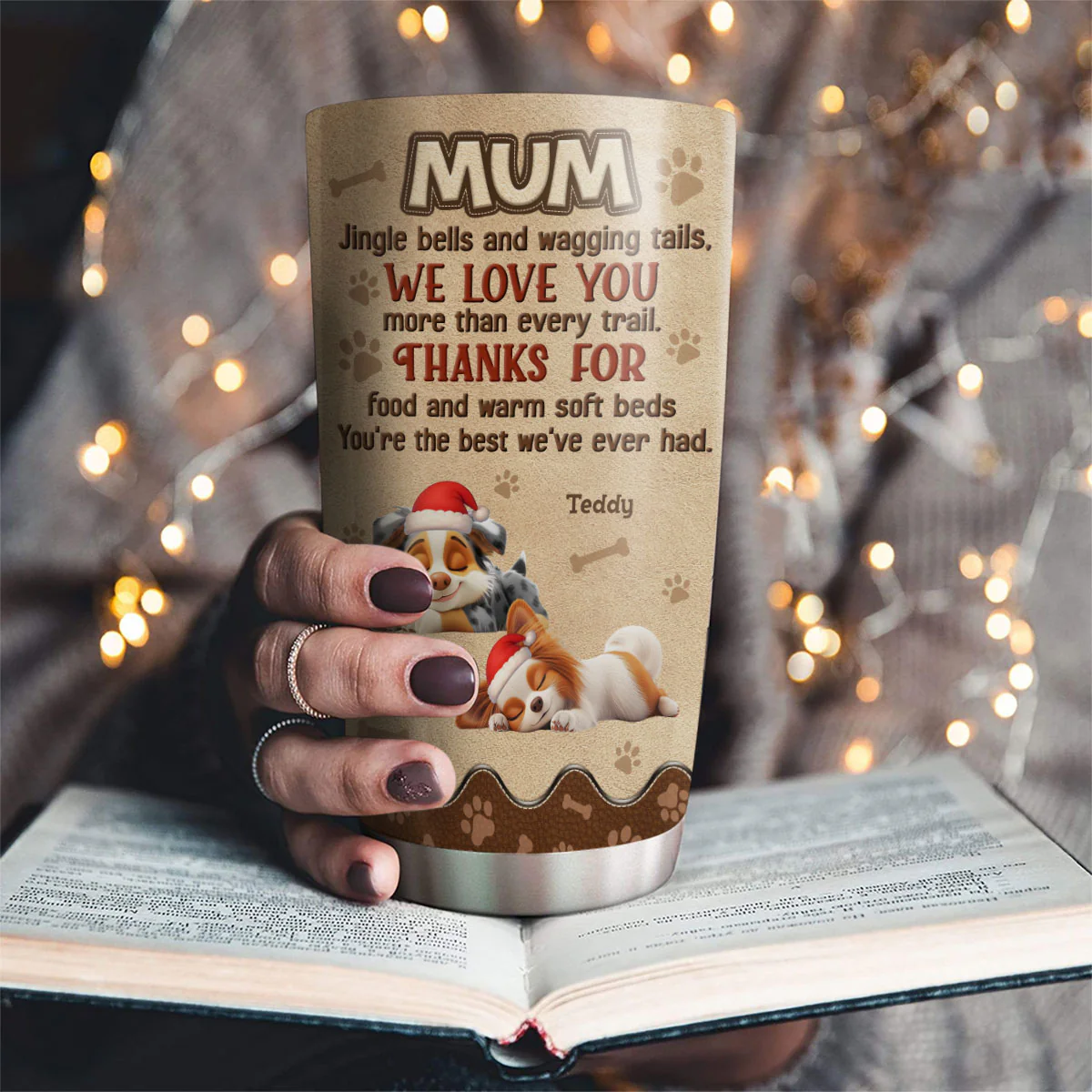 Thanks For Food And Warm Soft Bed - Personalized Custom Tumbler - Image 2