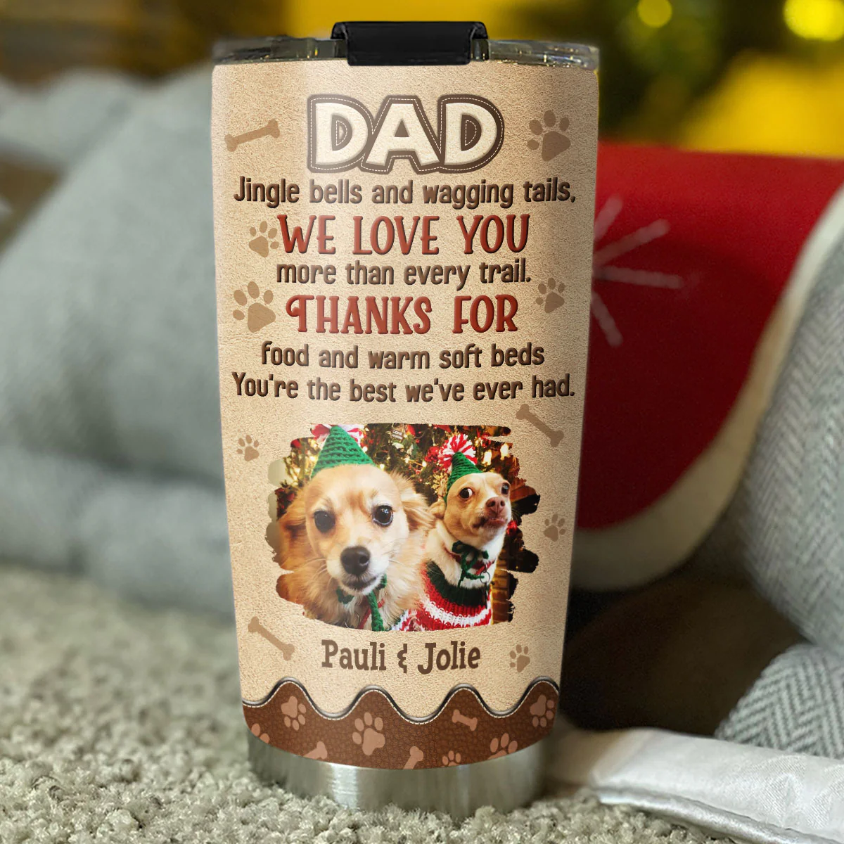 Thanks For Food And Warm Soft Bed Photo - Personalized Custom Tumbler - Image 3