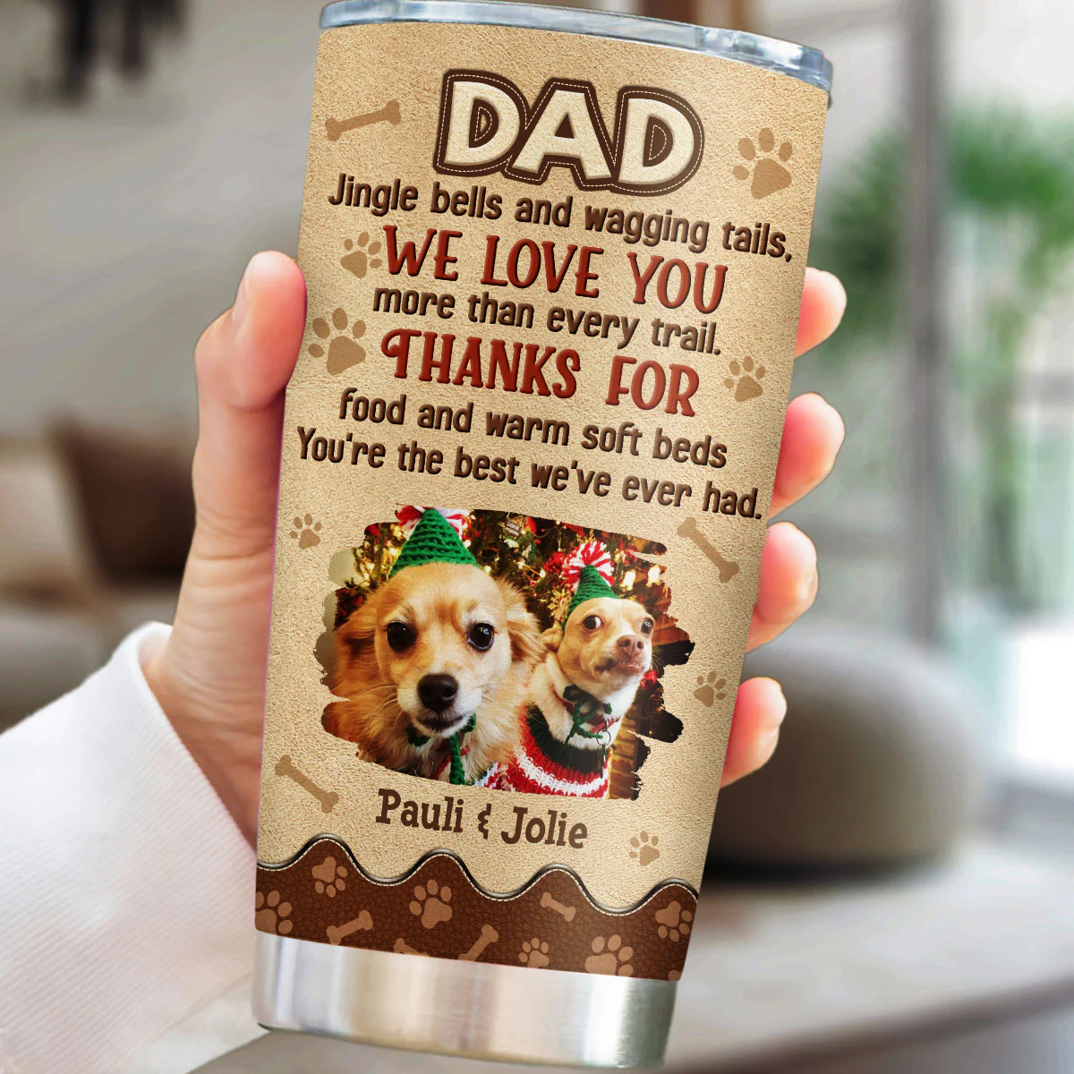 Thanks For Food And Warm Soft Bed Photo - Personalized Custom Tumbler - Image 4