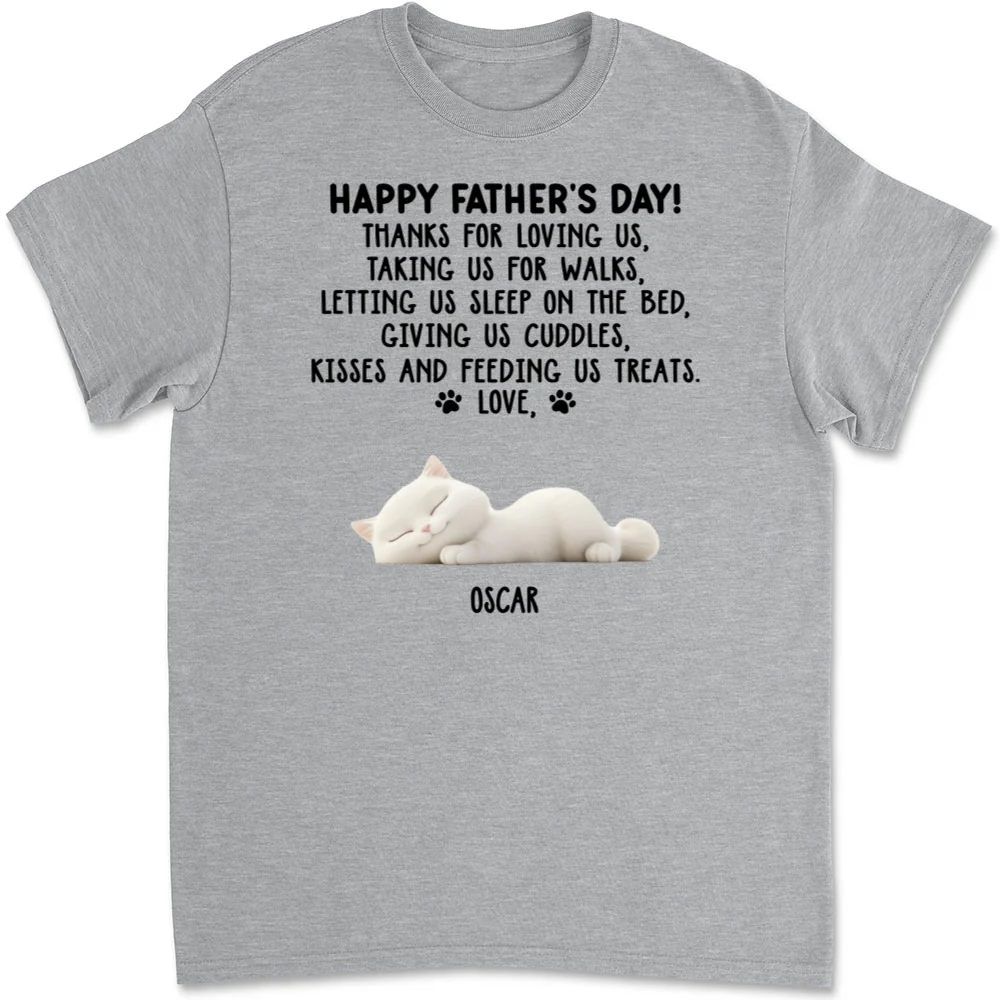 Thanks For Loving Me Cat Dad - Personalized Custom Unisex T-Shirt - Image 6