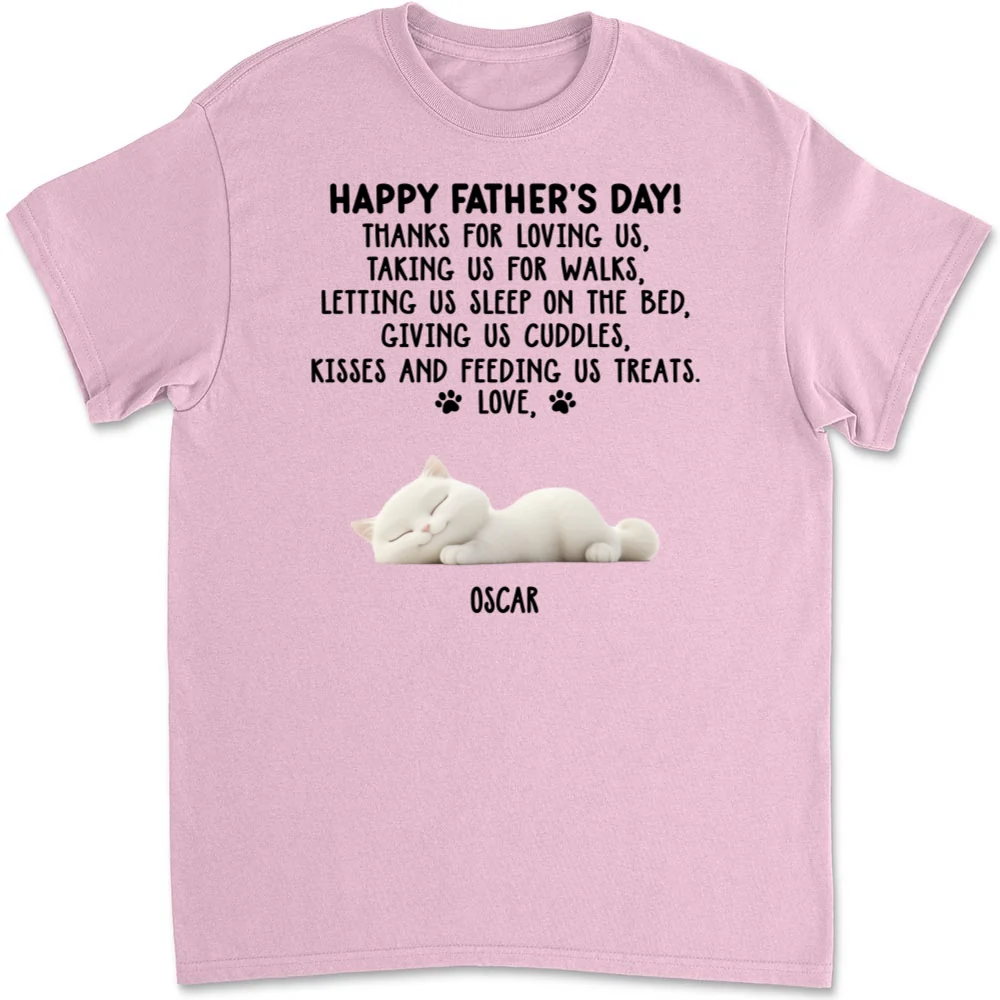 Thanks For Loving Me Cat Dad - Personalized Custom Unisex T-Shirt - Image 8