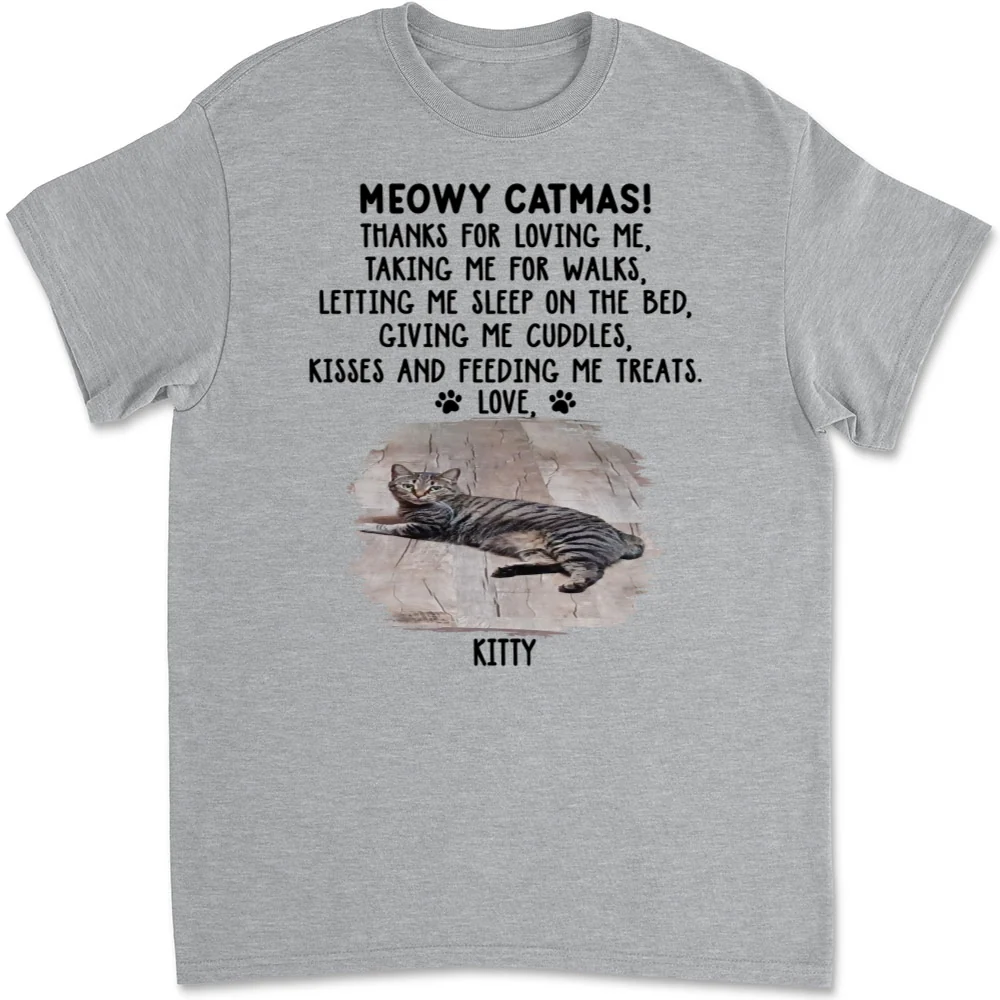 Thanks For Loving Me Cat Photo - Personalized Custom Unisex T-shirt - Image 3