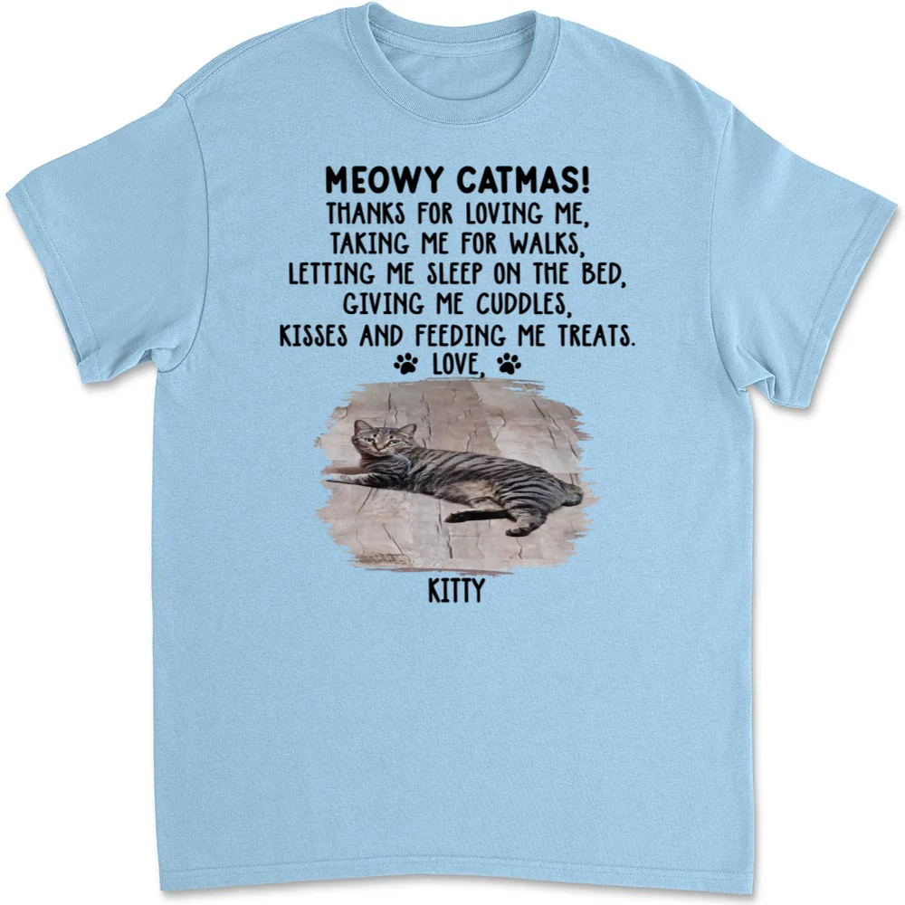Thanks For Loving Me Cat Photo - Personalized Custom Unisex T-shirt - Image 4