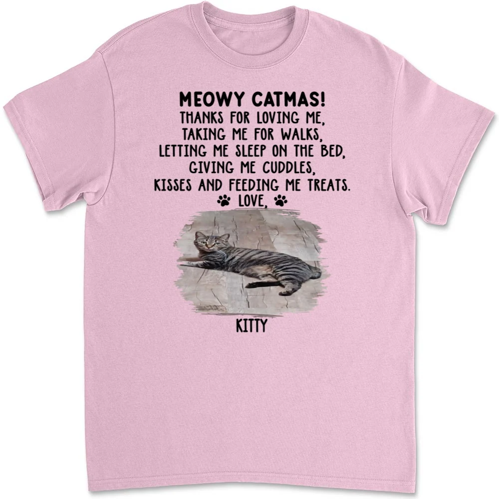 Thanks For Loving Me Cat Photo - Personalized Custom Unisex T-shirt - Image 5