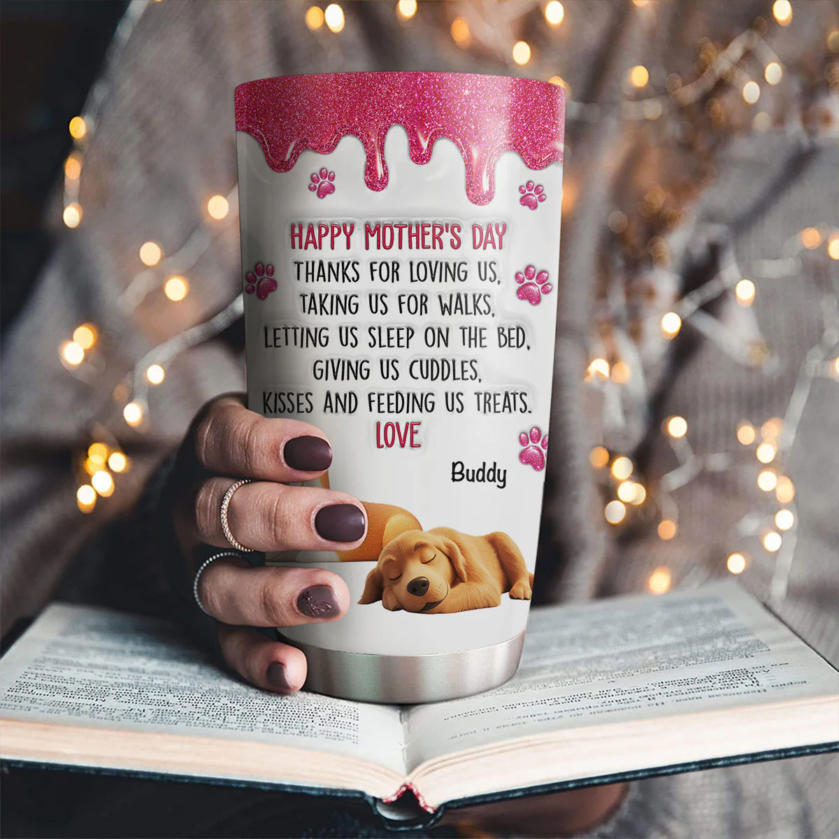 Thanks For Loving Me Mom - Personalized Custom 3D Inflated Effect Tumbler - Image 4