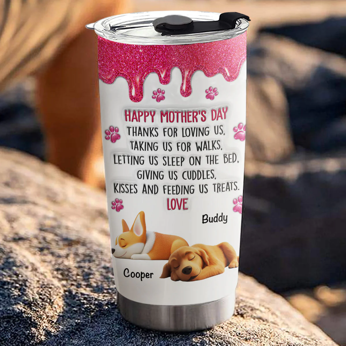 Thanks For Loving Me Mom - Personalized Custom 3D Inflated Effect Tumbler - Image 5