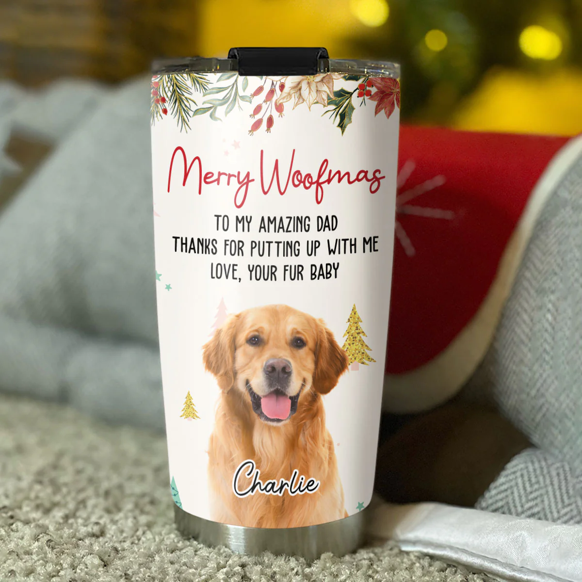 Thanks For Putting Up Photo - Personalized Custom Tumbler - Image 3