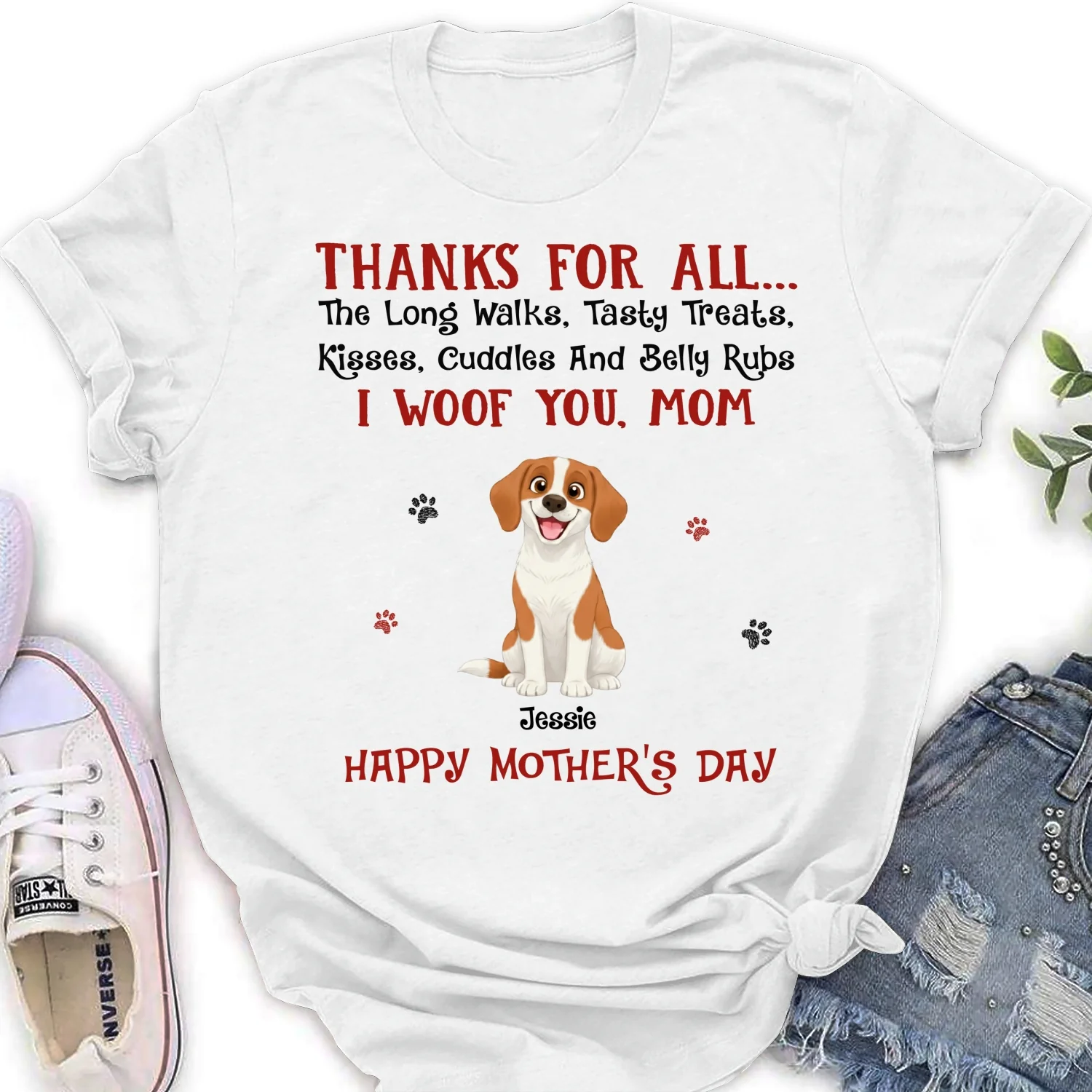 Thanks For Tasty Treats - Personalized Custom Women's T-Shirt - Image 5