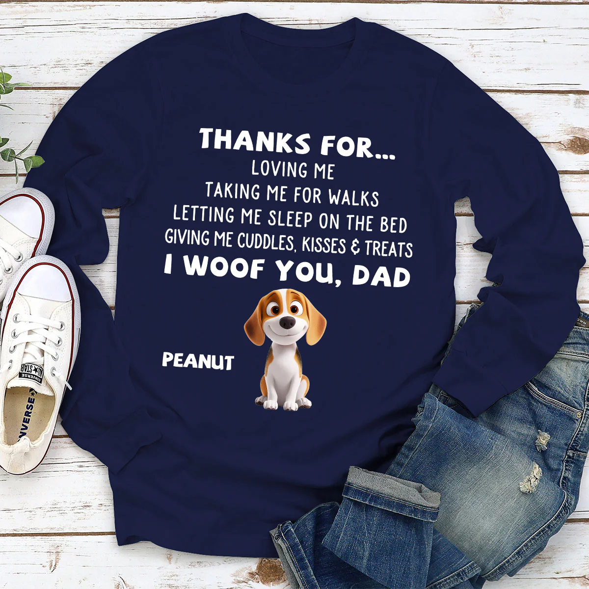 Thanks For Things You Do Cartoon - Personalized Custom Long Sleeve T-shirt - Image 2
