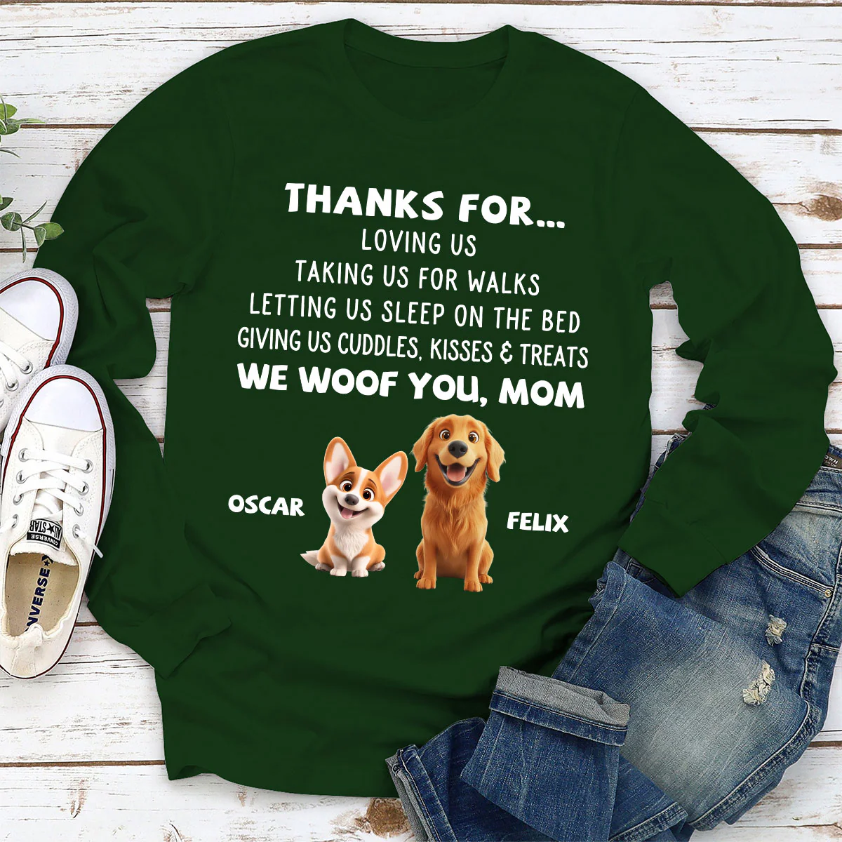 Thanks For Things You Do Cartoon - Personalized Custom Long Sleeve T-shirt - Image 3