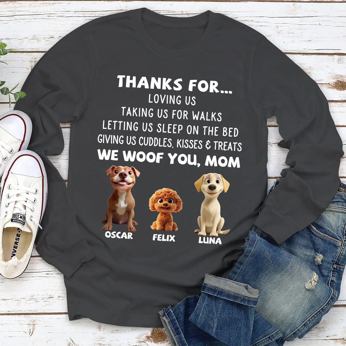 Thanks For Things You Do Cartoon - Personalized Custom Long Sleeve T-shirt - Image 4