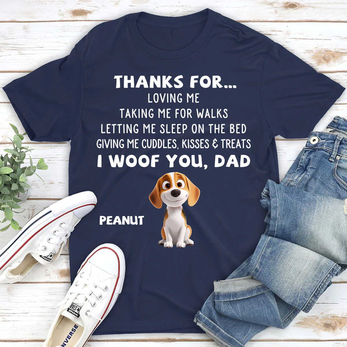 Thanks For Things You Do Cartoon - Personalized Custom Unisex T-Shirt - Image 2