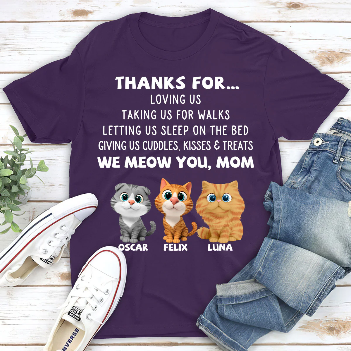 Thanks For Things You Do Cat - Personalized Custom Unisex T-shirt - Image 3