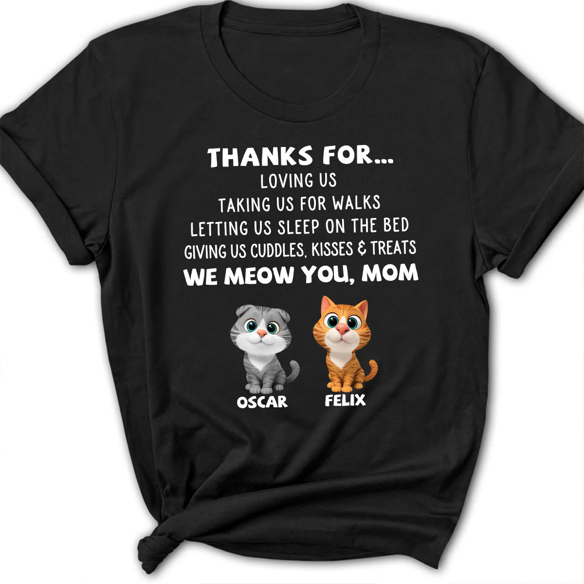 Thanks For Things You Do Cat - Personalized Custom Women's T-shirt