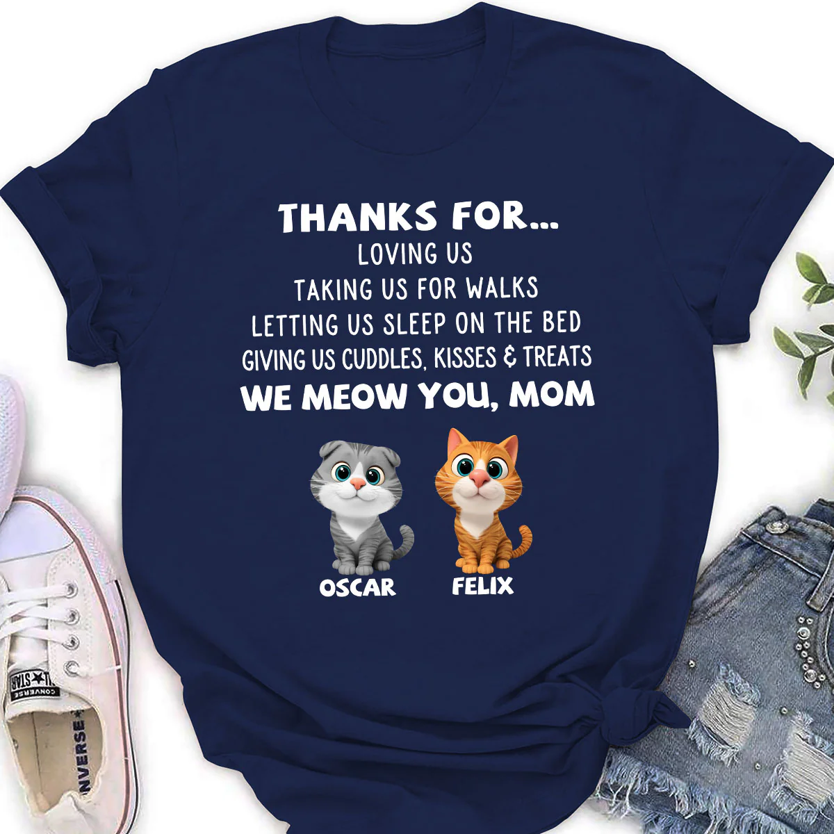 Thanks For Things You Do Cat - Personalized Custom Women's T-shirt - Image 2