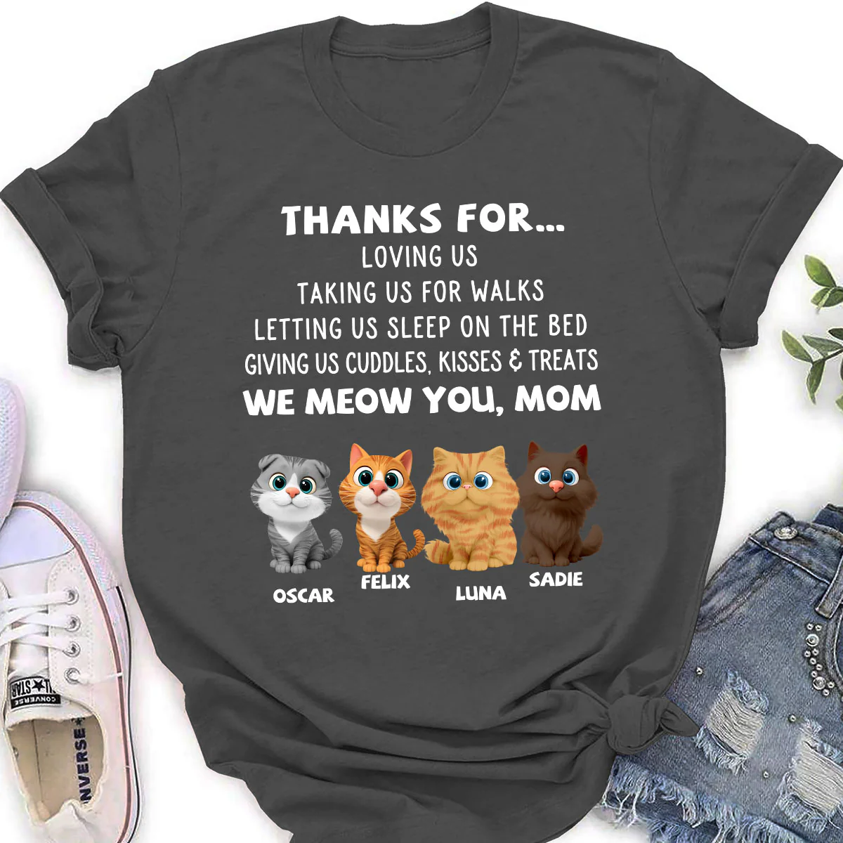 Thanks For Things You Do Cat - Personalized Custom Women's T-shirt - Image 4