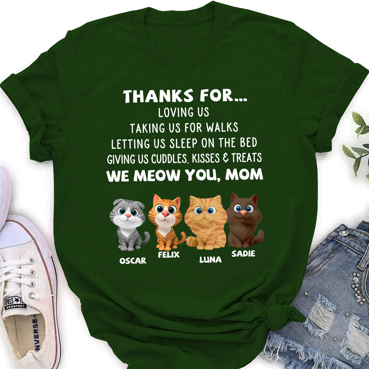 Thanks For Things You Do Cat - Personalized Custom Women's T-shirt - Image 5