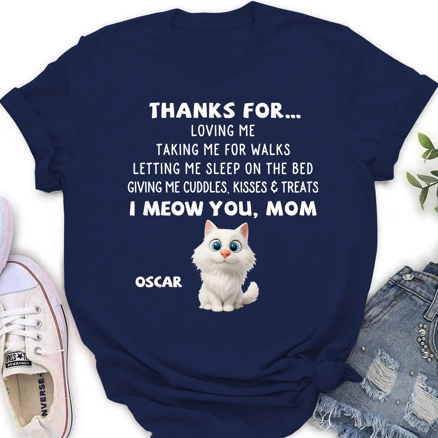 Thanks For Things You Do Cat - Personalized Custom Women's T-shirt - Image 7