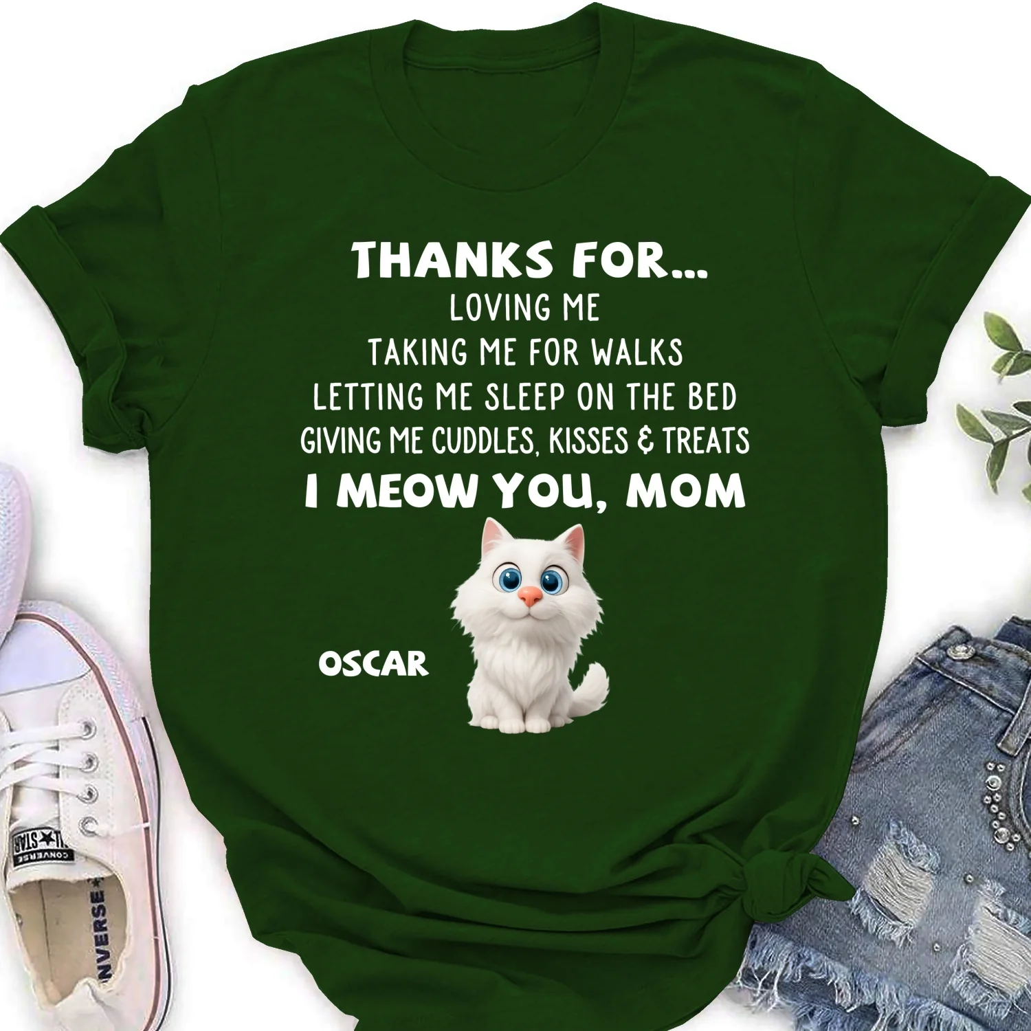 Thanks For Things You Do Cat - Personalized Custom Women's T-shirt - Image 8