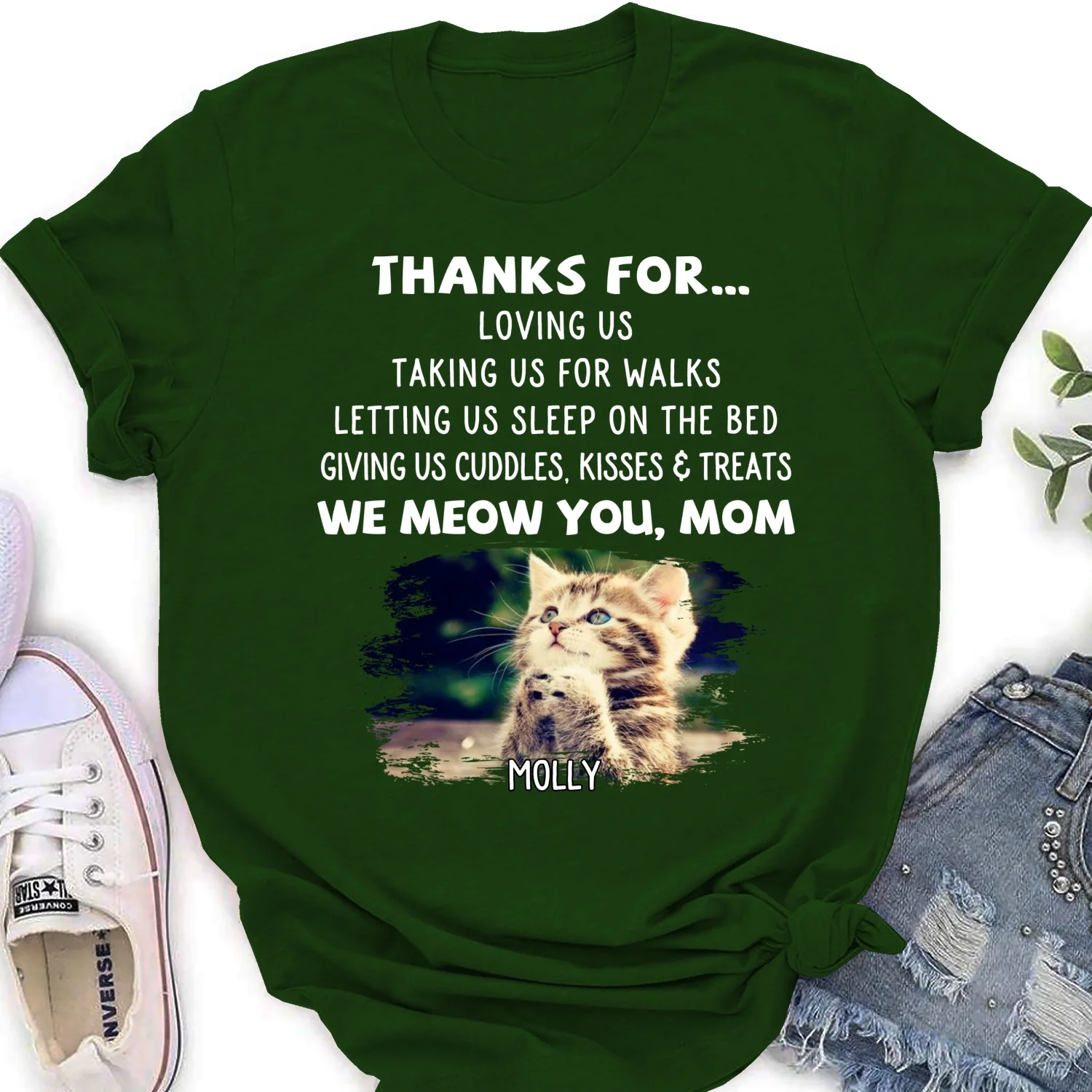 Thanks For Things You Do Cat Photo - Personalized Custom Women's T-shirt - Image 5