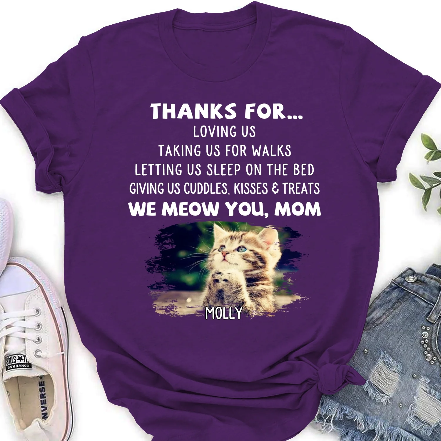 Thanks For Things You Do Cat Photo - Personalized Custom Women's T-shirt - Image 7