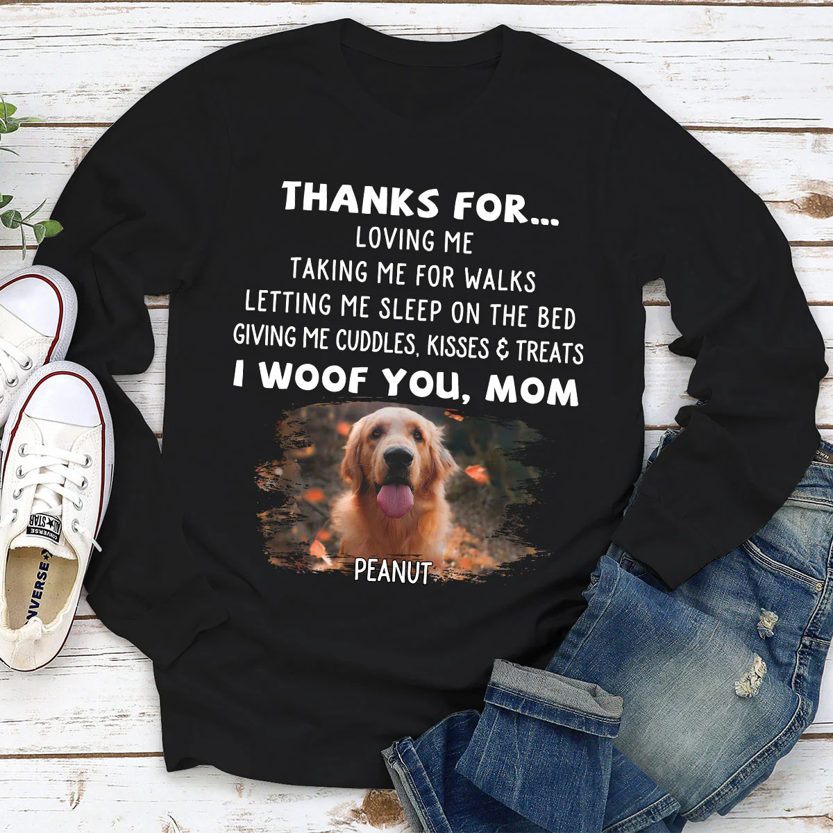 Thanks For Things You Do Pet Photo - Personalized Custom Long Sleeve T-shirt