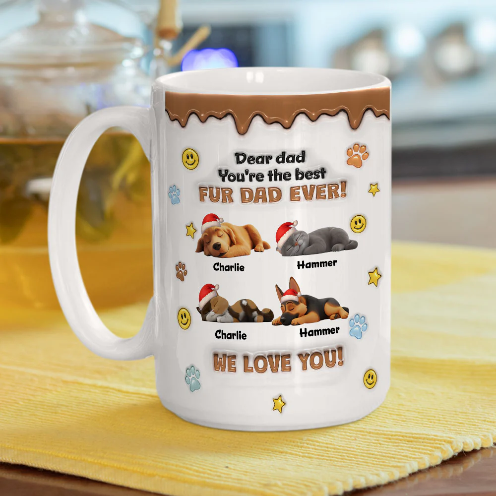 The Best Christmas Fur Parents - Personalized Custom 3D Inflated Effect - Image 3