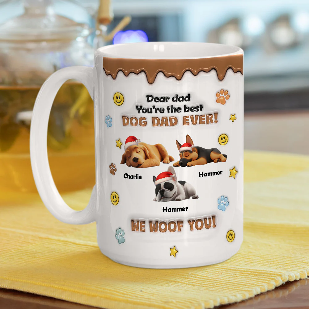 The Best Christmas Parents - Personalized Custom 3D Inflated Effect Mug - Image 3
