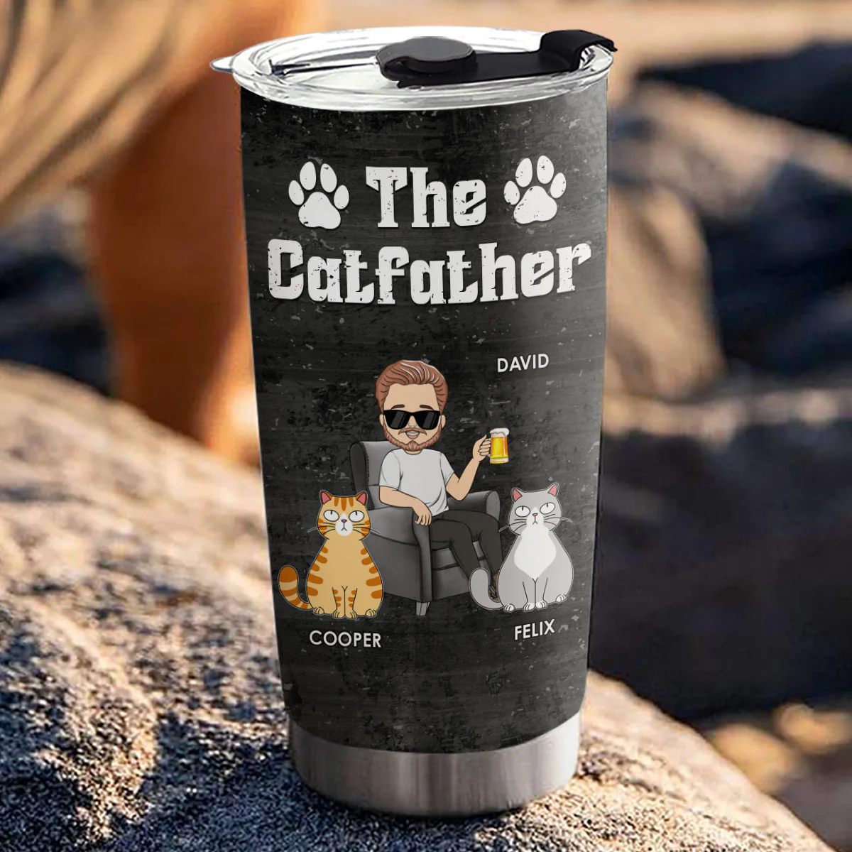The Cat Father - Personalized Custom Tumbler - Image 3